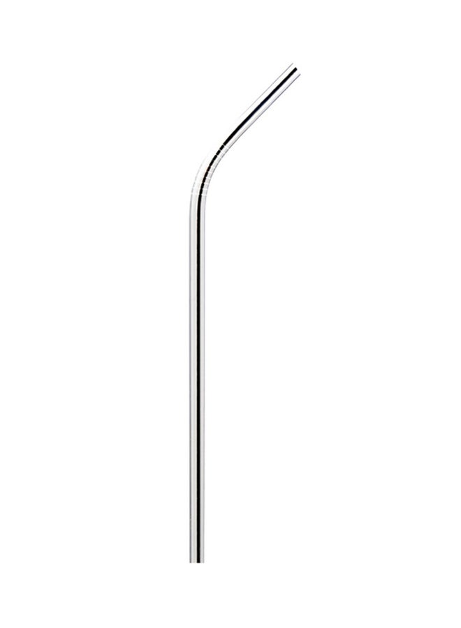10-Piece Stainless Steel Drinking Straw Set Silver 26.7x0.6centimeter - Image 3
